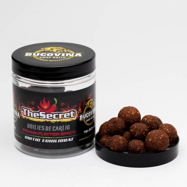 Hakenboilies Kritisch balanciert "The Secret: Frankfurter spicy" *Bucovina Baits*