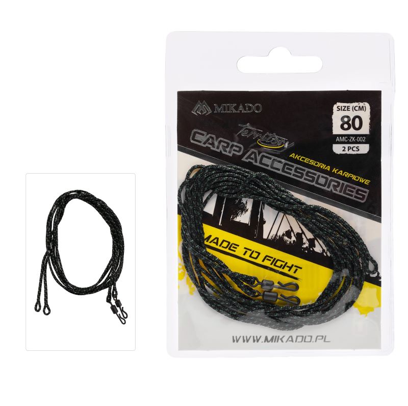 LEADER - KARPFEN SET - LEADCORE 80CM MIT SCHNELLWECHSEL-WIRBEL - 2 Stck.